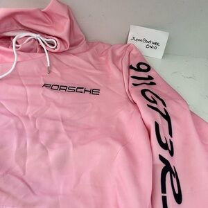 New Porshe hoodie,Porsche ft, back, both arms logo pink & pocket in front no tag